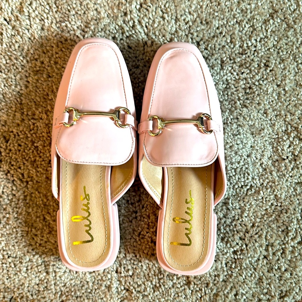 Pink Lulu’s mules